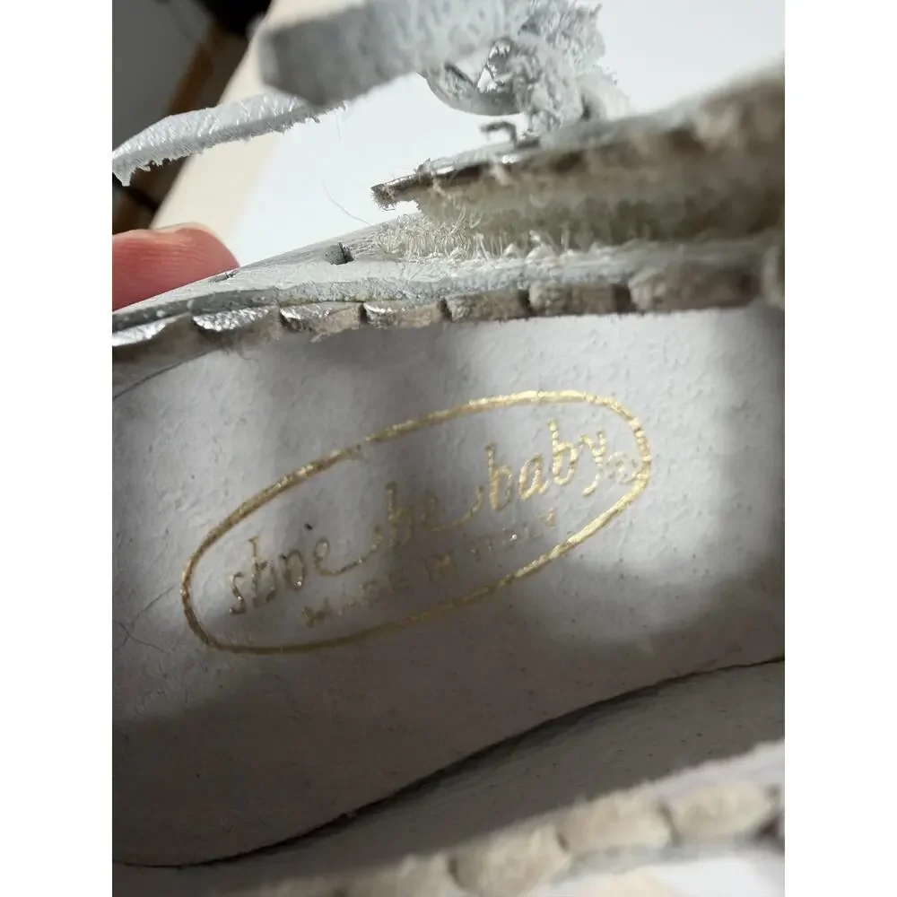 Shoe Be Baby White Leather Cutout Mary Jane Shoes Size 5 (EU 20)
